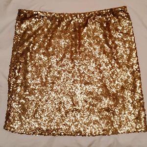 New York & Company Gold Sequin Mini skirt